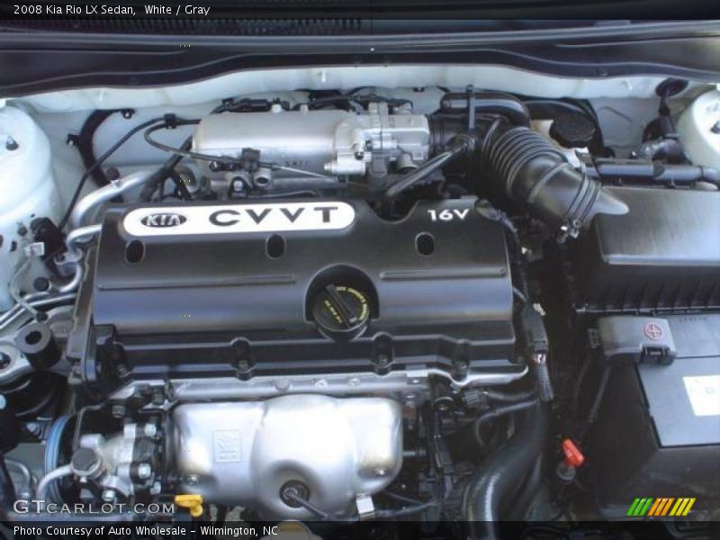 White / Gray 2008 Kia Rio LX Sedan