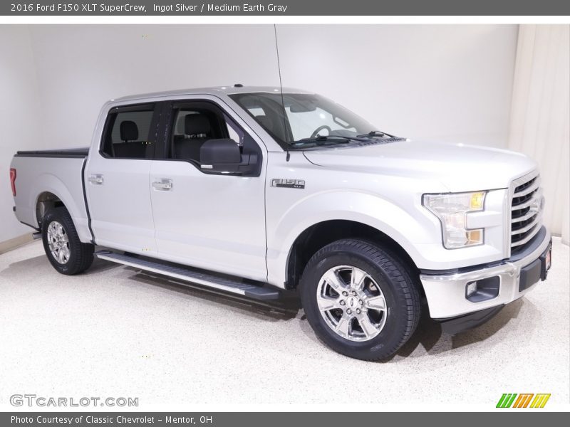 Ingot Silver / Medium Earth Gray 2016 Ford F150 XLT SuperCrew