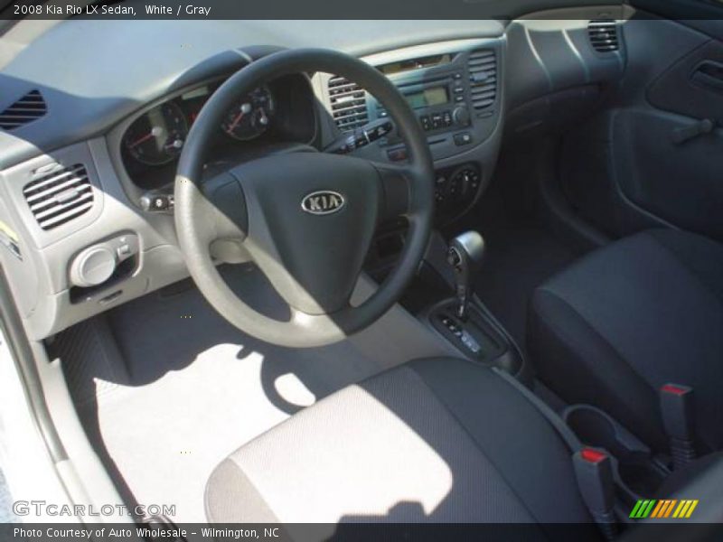 White / Gray 2008 Kia Rio LX Sedan