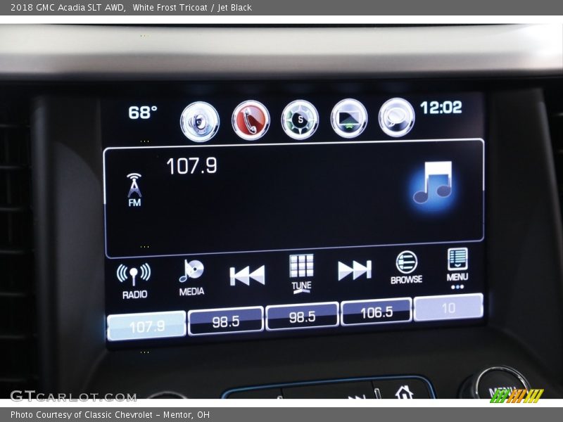 White Frost Tricoat / Jet Black 2018 GMC Acadia SLT AWD