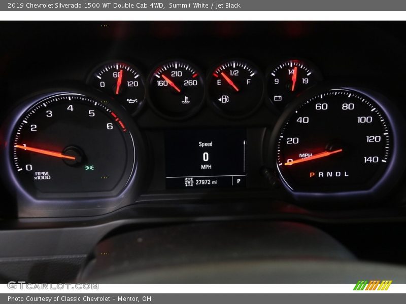 Summit White / Jet Black 2019 Chevrolet Silverado 1500 WT Double Cab 4WD