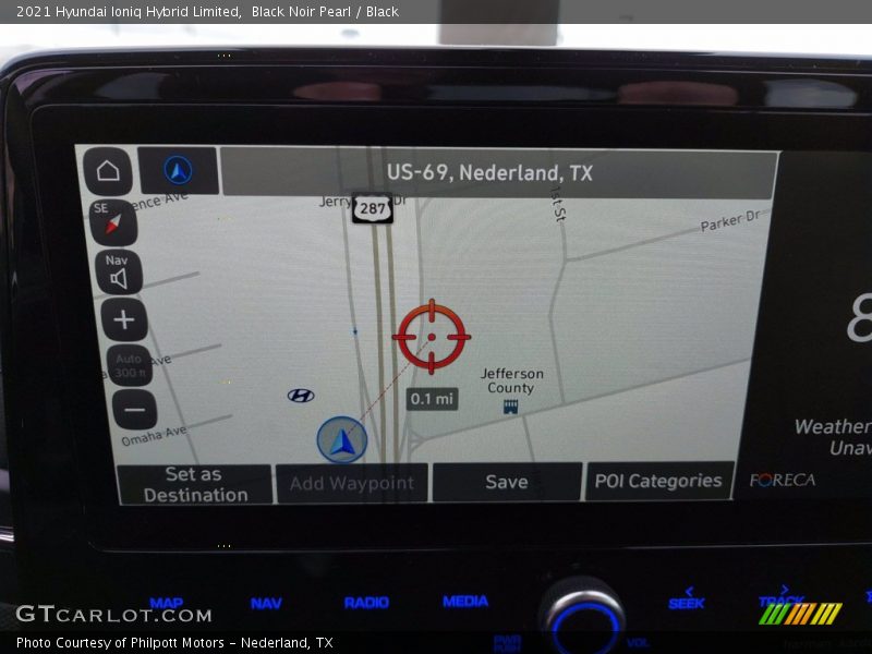 Navigation of 2021 Ioniq Hybrid Limited