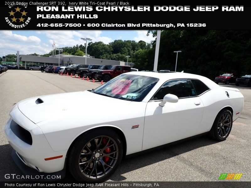 Ivory White Tri-Coat Pearl / Black 2015 Dodge Challenger SRT 392