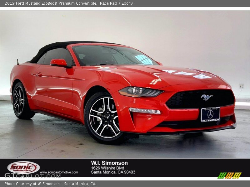 Race Red / Ebony 2019 Ford Mustang EcoBoost Premium Convertible
