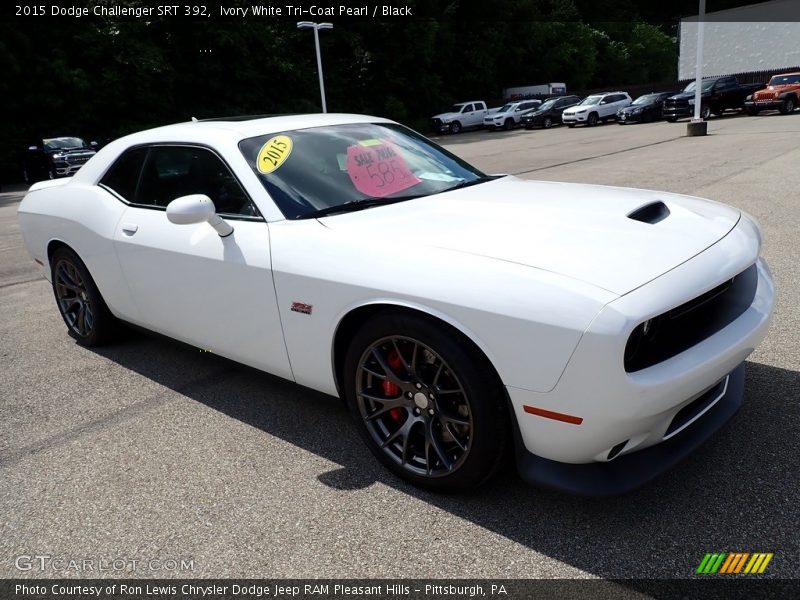 Ivory White Tri-Coat Pearl / Black 2015 Dodge Challenger SRT 392