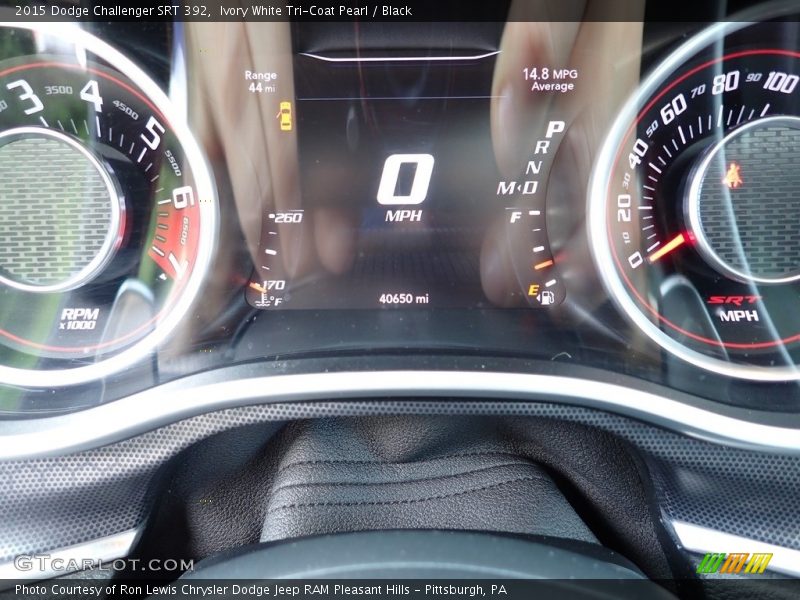 Ivory White Tri-Coat Pearl / Black 2015 Dodge Challenger SRT 392