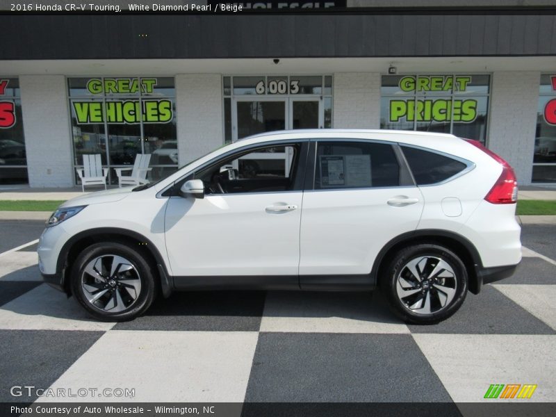 White Diamond Pearl / Beige 2016 Honda CR-V Touring