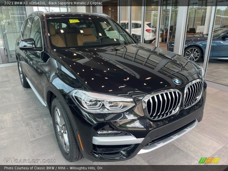 Black Sapphire Metallic / Cognac 2021 BMW X3 xDrive30i