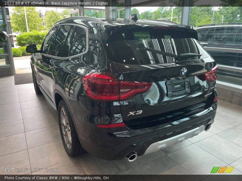 Black Sapphire Metallic / Cognac 2021 BMW X3 xDrive30i