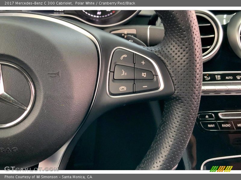 Polar White / Cranberry Red/Black 2017 Mercedes-Benz C 300 Cabriolet