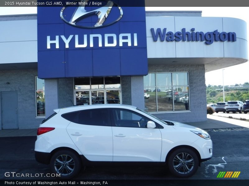 Winter White / Beige 2015 Hyundai Tucson GLS AWD