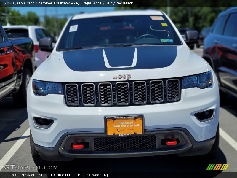 Bright White / Ruby Red/Black 2020 Jeep Grand Cherokee Trailhawk 4x4