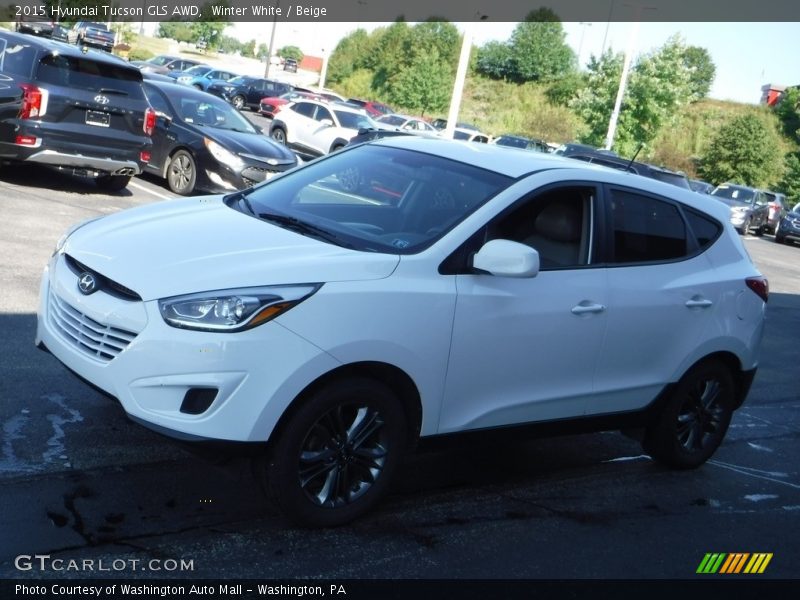 Winter White / Beige 2015 Hyundai Tucson GLS AWD