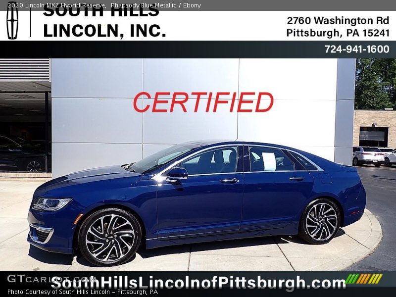 Rhapsody Blue Metallic / Ebony 2020 Lincoln MKZ Hybrid Reserve