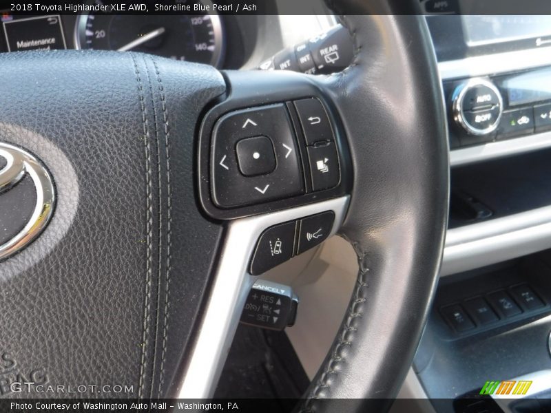 Shoreline Blue Pearl / Ash 2018 Toyota Highlander XLE AWD