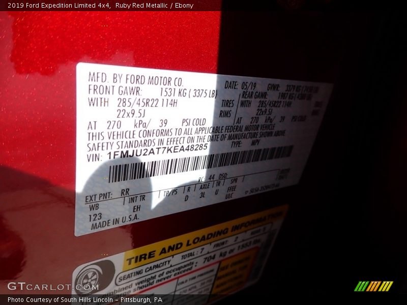 Ruby Red Metallic / Ebony 2019 Ford Expedition Limited 4x4