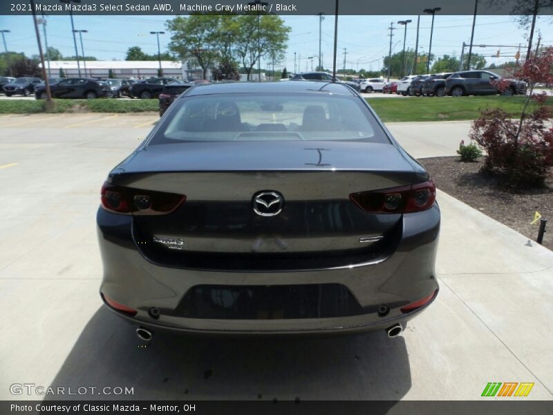 Machine Gray Metallic / Black 2021 Mazda Mazda3 Select Sedan AWD
