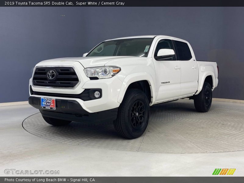 Super White / Cement Gray 2019 Toyota Tacoma SR5 Double Cab