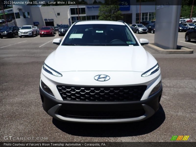 Lunar White / Black 2022 Hyundai Kona SEL AWD
