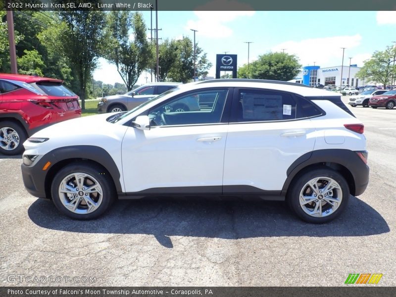 Lunar White / Black 2022 Hyundai Kona SEL AWD