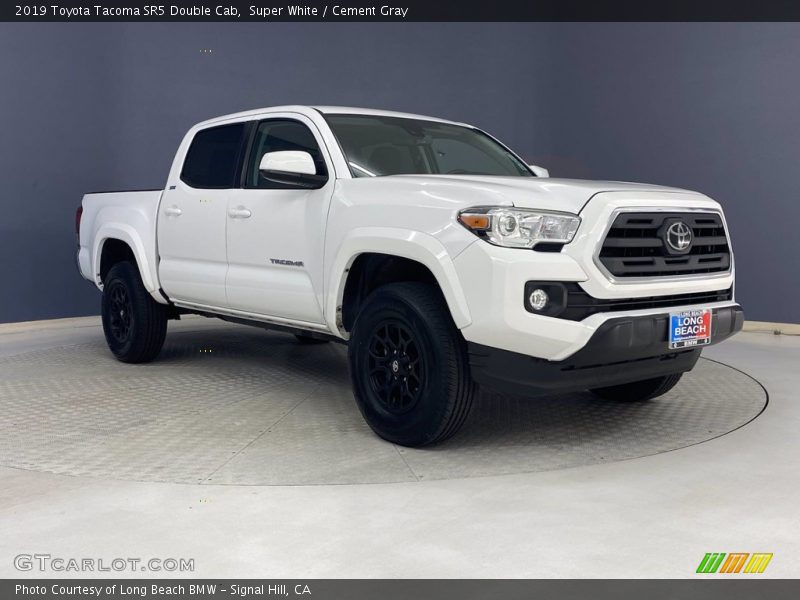 Super White / Cement Gray 2019 Toyota Tacoma SR5 Double Cab