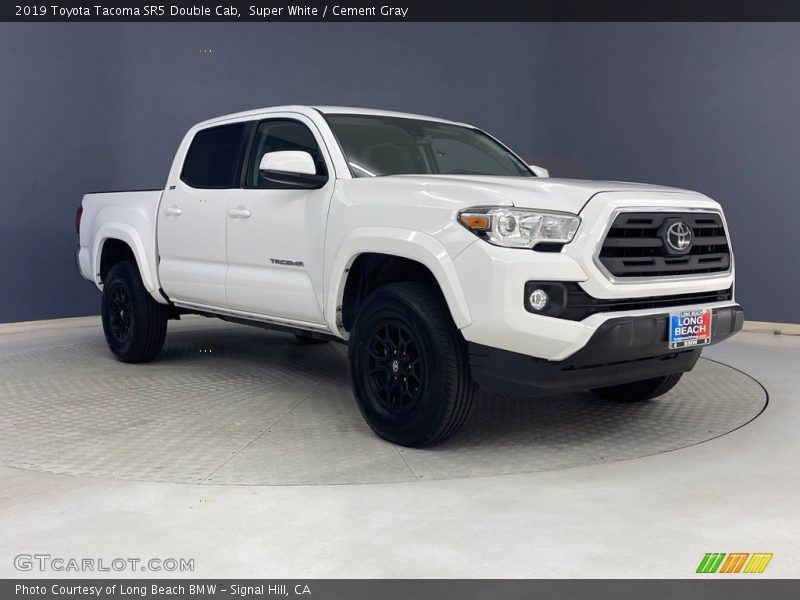 Super White / Cement Gray 2019 Toyota Tacoma SR5 Double Cab