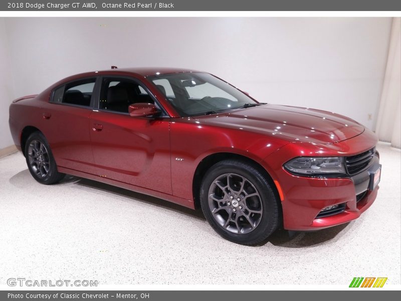 Octane Red Pearl / Black 2018 Dodge Charger GT AWD