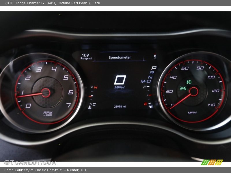 Octane Red Pearl / Black 2018 Dodge Charger GT AWD