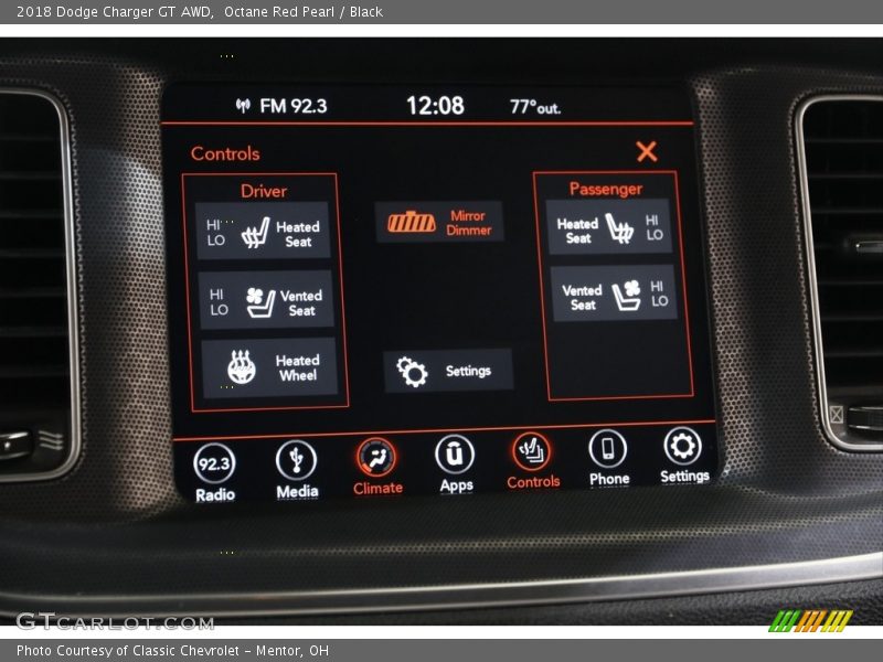 Octane Red Pearl / Black 2018 Dodge Charger GT AWD