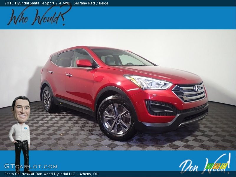 Serrano Red / Beige 2015 Hyundai Santa Fe Sport 2.4 AWD