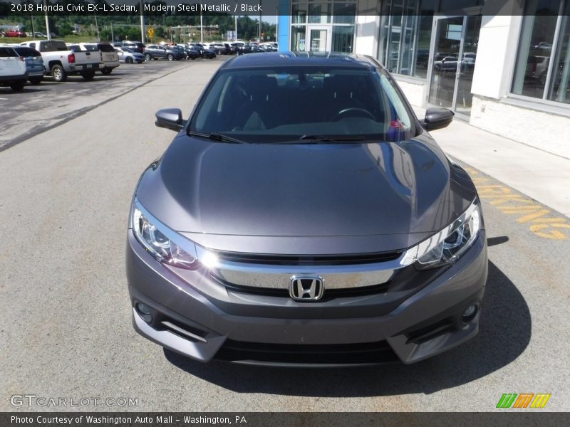 Modern Steel Metallic / Black 2018 Honda Civic EX-L Sedan