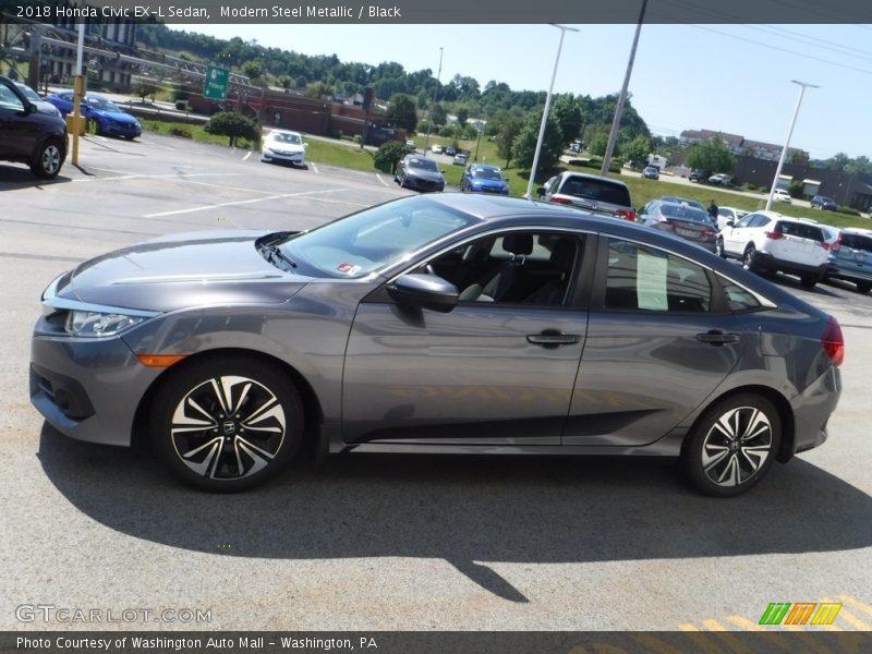 Modern Steel Metallic / Black 2018 Honda Civic EX-L Sedan