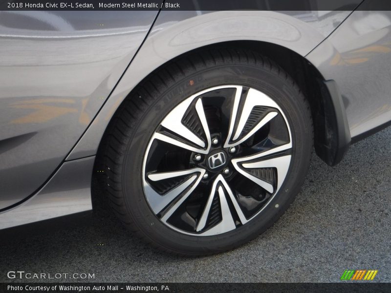 Modern Steel Metallic / Black 2018 Honda Civic EX-L Sedan