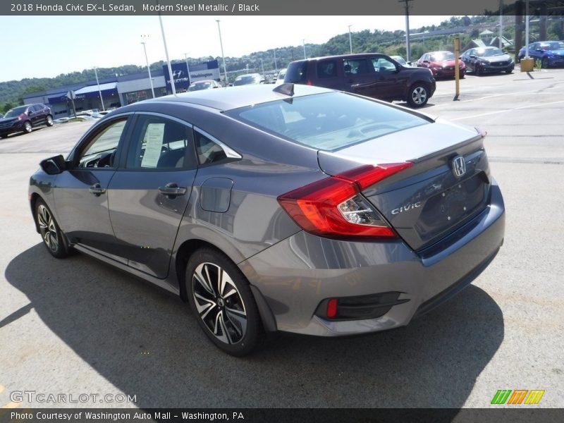 Modern Steel Metallic / Black 2018 Honda Civic EX-L Sedan