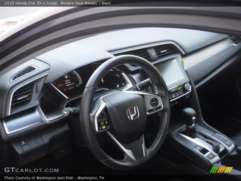 Modern Steel Metallic / Black 2018 Honda Civic EX-L Sedan