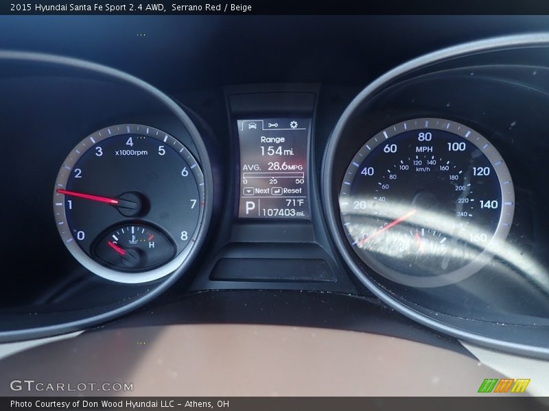 Serrano Red / Beige 2015 Hyundai Santa Fe Sport 2.4 AWD