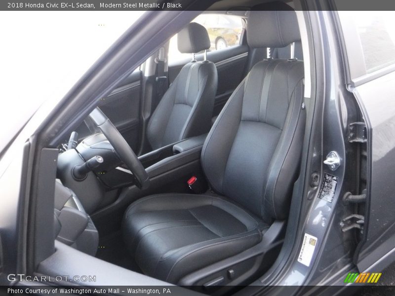 Modern Steel Metallic / Black 2018 Honda Civic EX-L Sedan