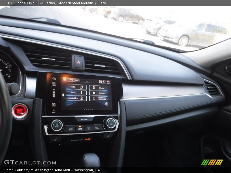 Modern Steel Metallic / Black 2018 Honda Civic EX-L Sedan