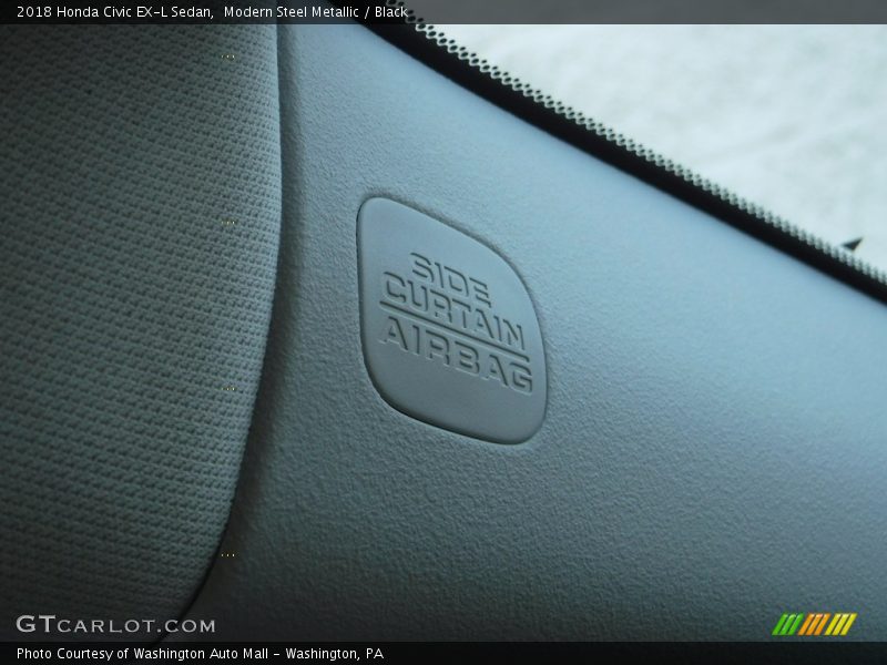 Modern Steel Metallic / Black 2018 Honda Civic EX-L Sedan