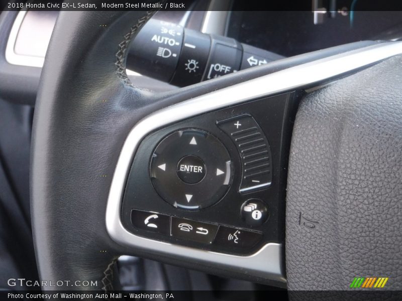 Modern Steel Metallic / Black 2018 Honda Civic EX-L Sedan