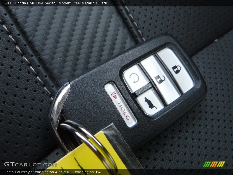 Modern Steel Metallic / Black 2018 Honda Civic EX-L Sedan