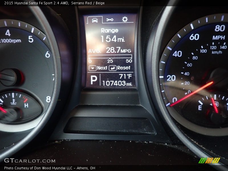 Serrano Red / Beige 2015 Hyundai Santa Fe Sport 2.4 AWD