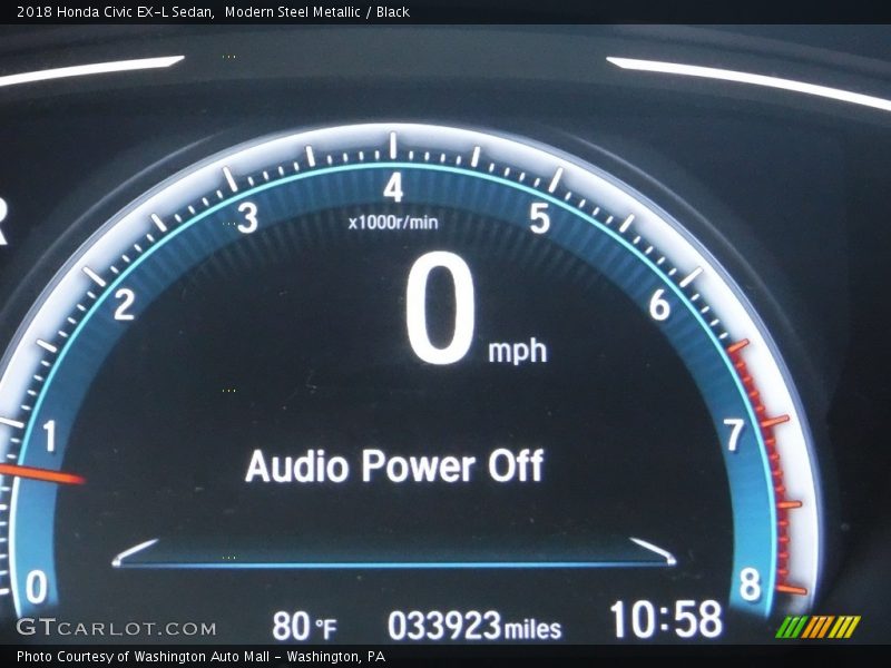 Modern Steel Metallic / Black 2018 Honda Civic EX-L Sedan