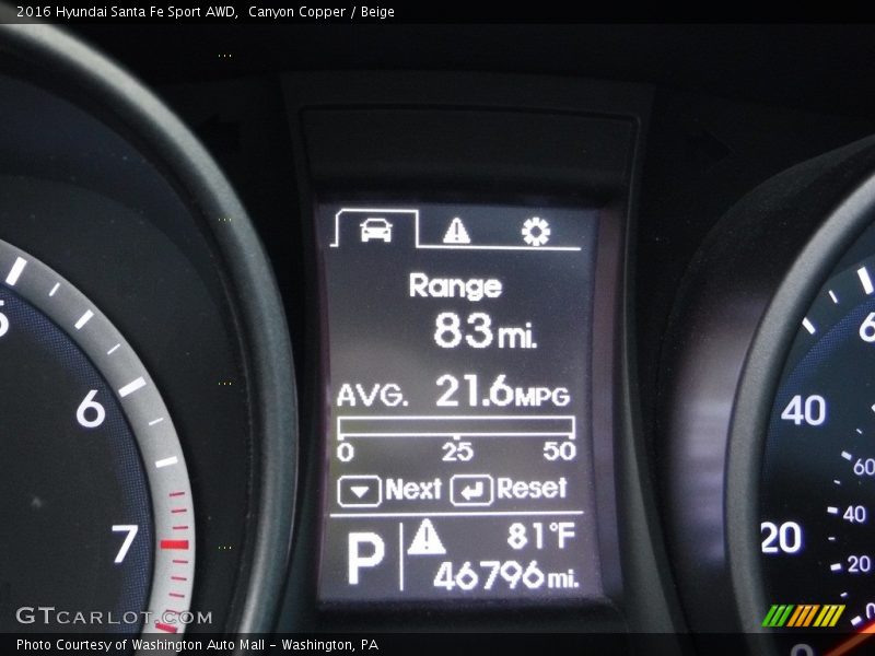 Canyon Copper / Beige 2016 Hyundai Santa Fe Sport AWD