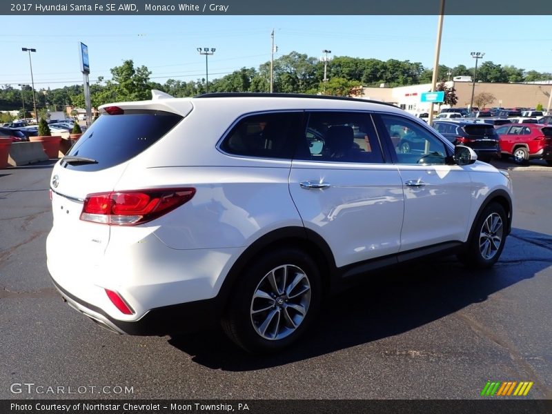 Monaco White / Gray 2017 Hyundai Santa Fe SE AWD