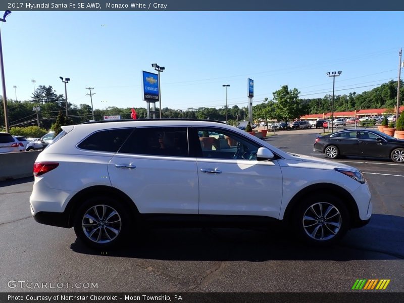 Monaco White / Gray 2017 Hyundai Santa Fe SE AWD