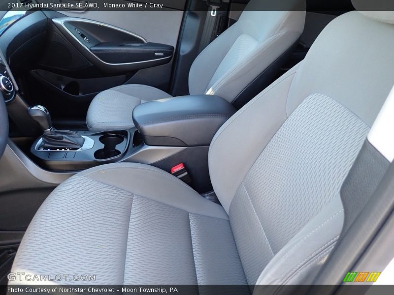 Monaco White / Gray 2017 Hyundai Santa Fe SE AWD