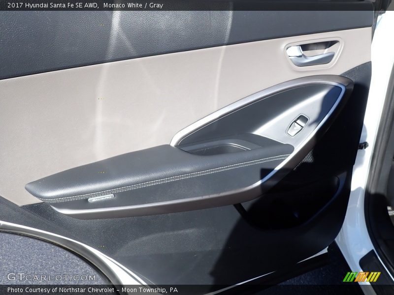 Monaco White / Gray 2017 Hyundai Santa Fe SE AWD