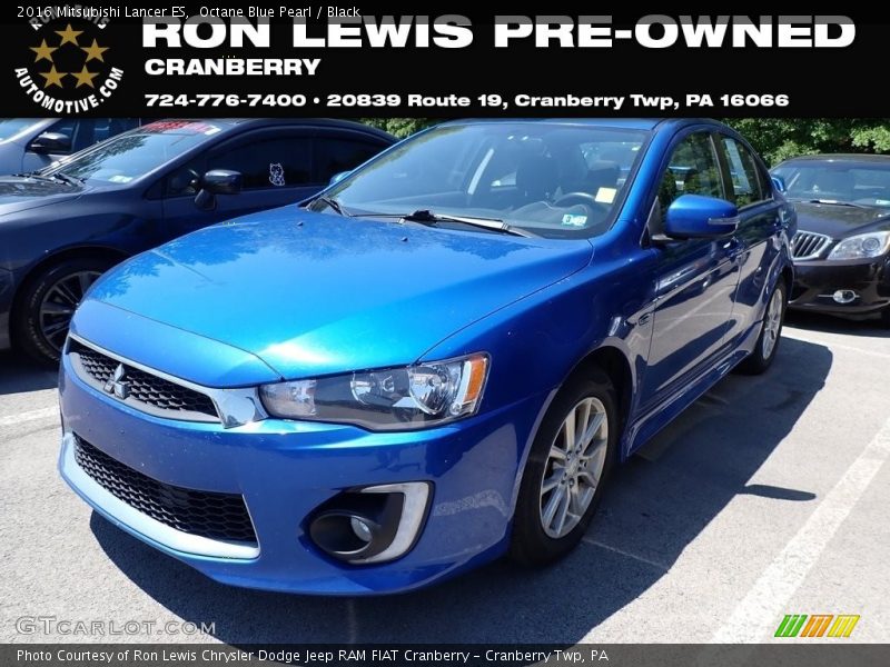 Octane Blue Pearl / Black 2016 Mitsubishi Lancer ES