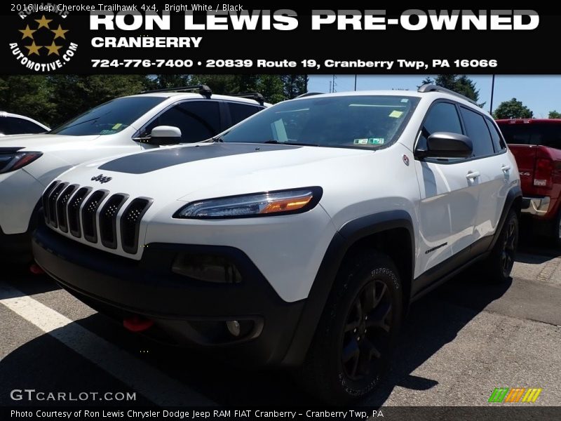 Bright White / Black 2016 Jeep Cherokee Trailhawk 4x4